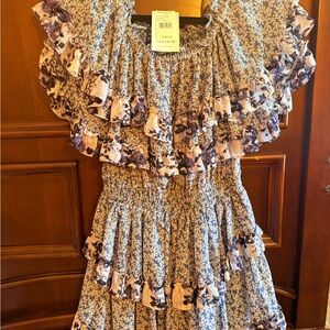 New with tags Misa  Los Angeles Blue and Purple Floral Kids Dress